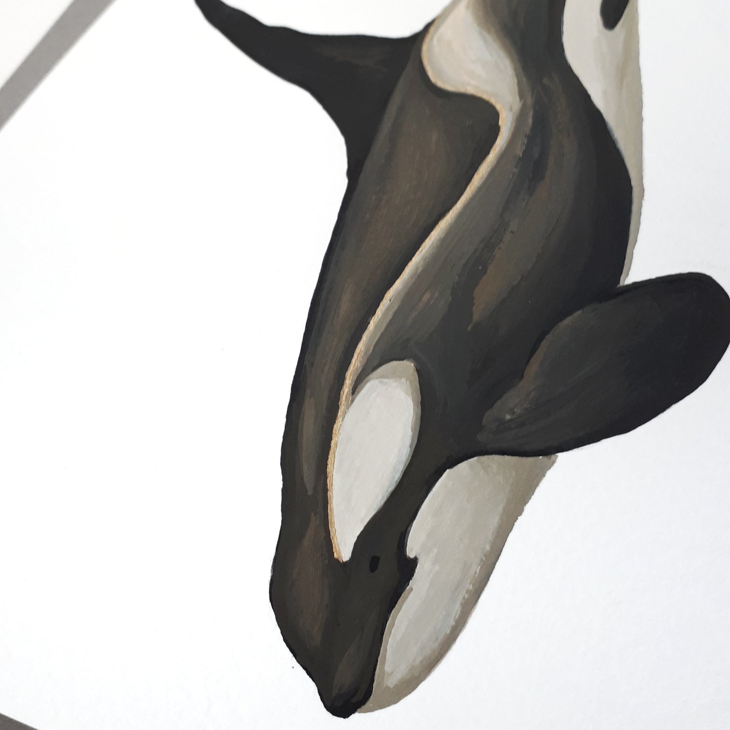 Type B Orca With Gold A5 Original Painting