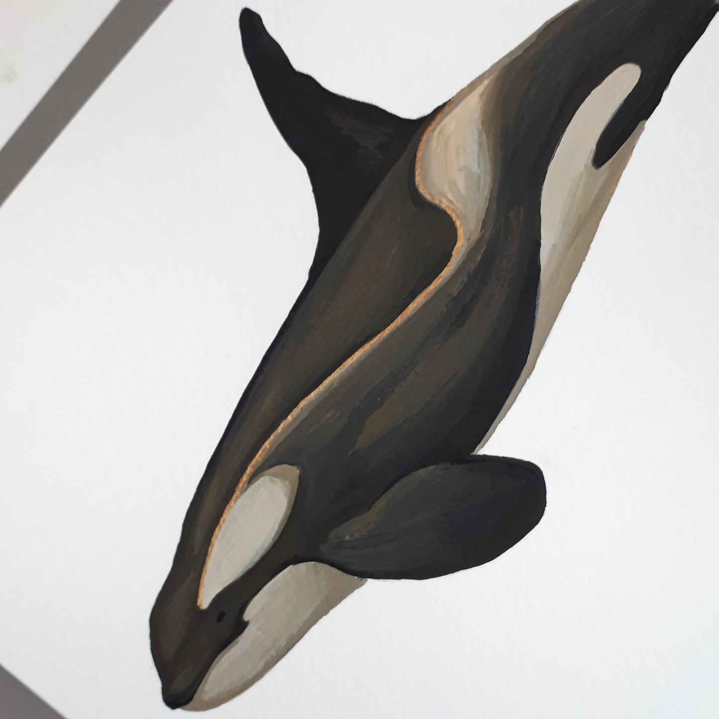 Type B Orca With Gold A5 Original Painting