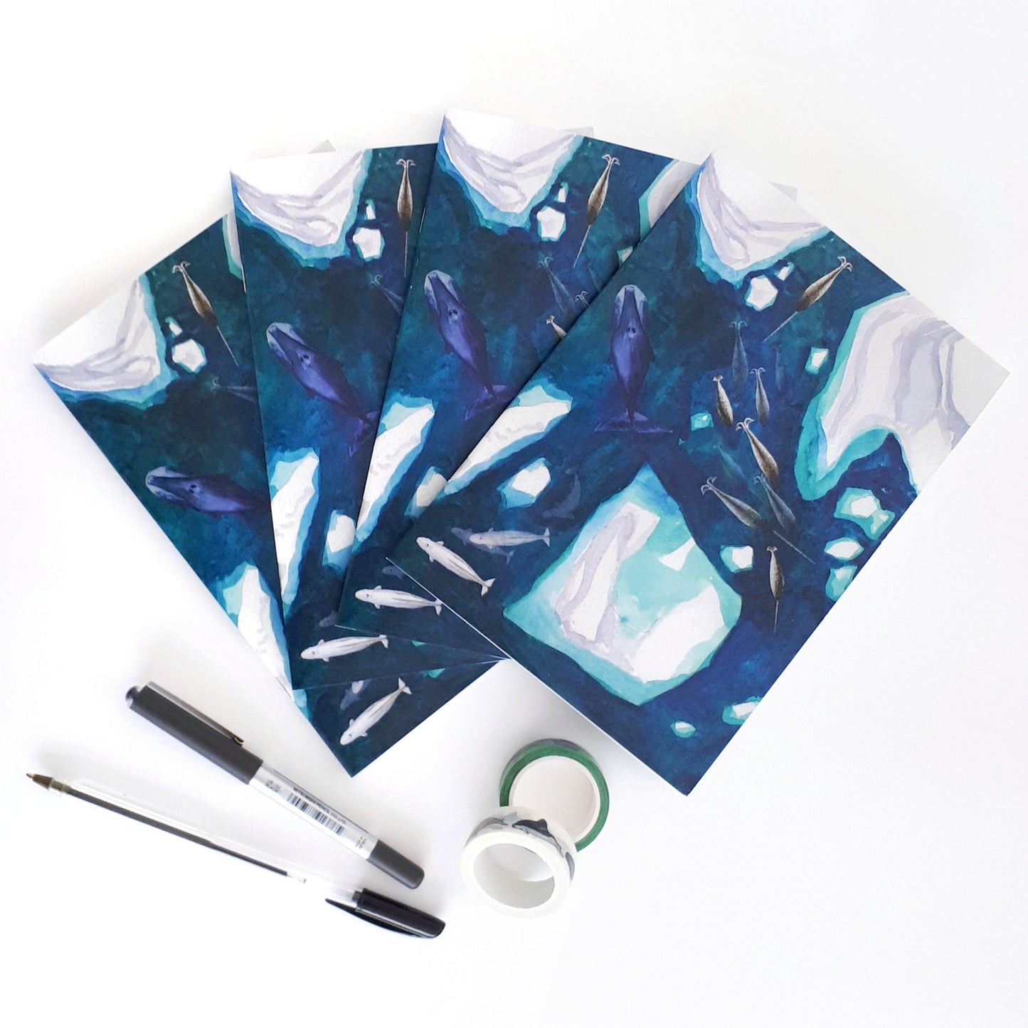 Arctic Whales A5 Notebook