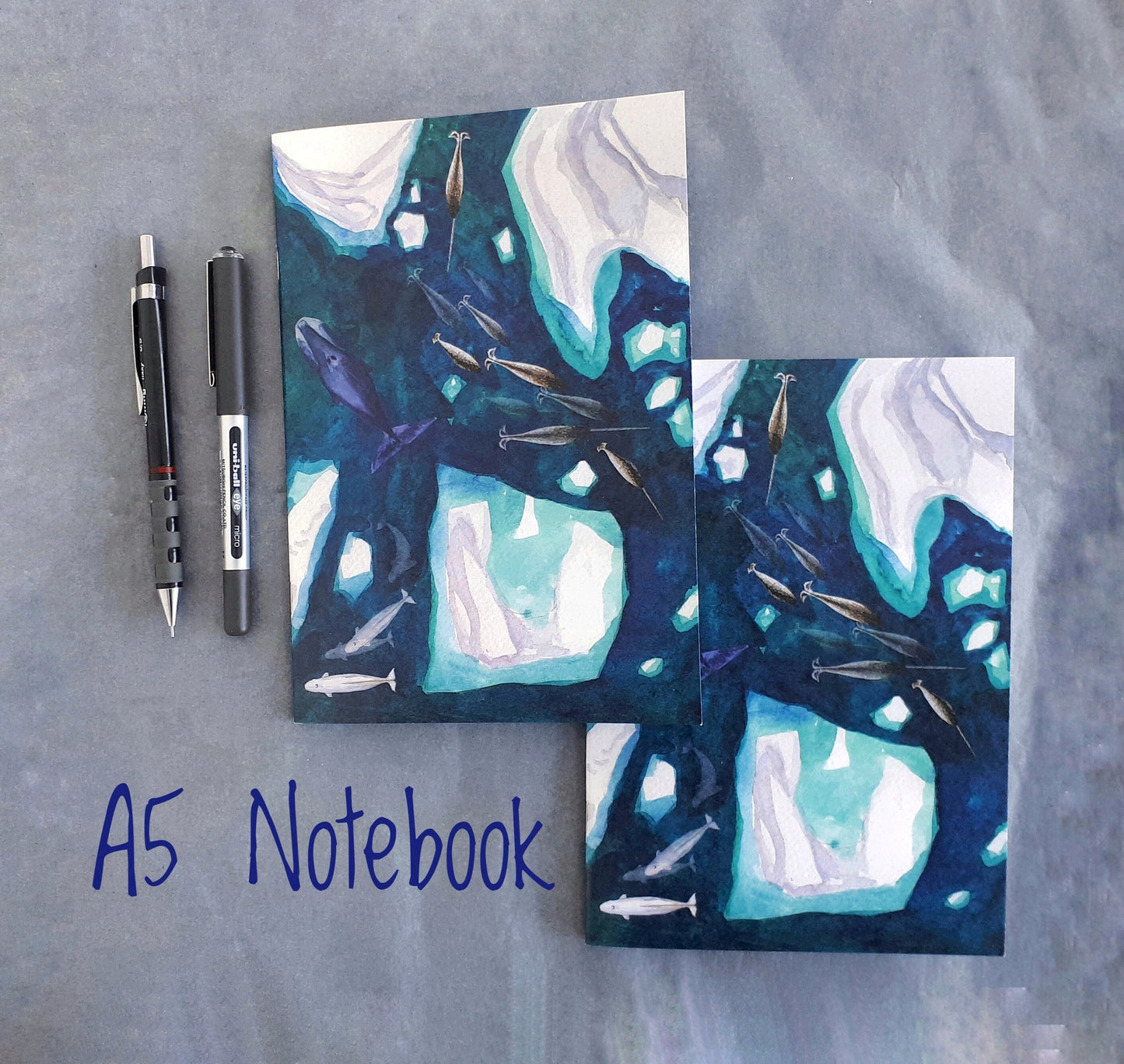 Arctic Whales A5 Notebook