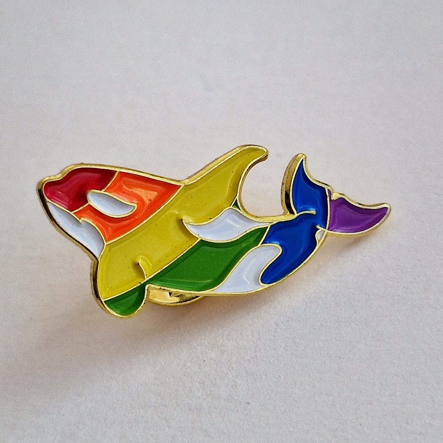 Seconds Sale Pride Killer Whale Soft Enamel Pin