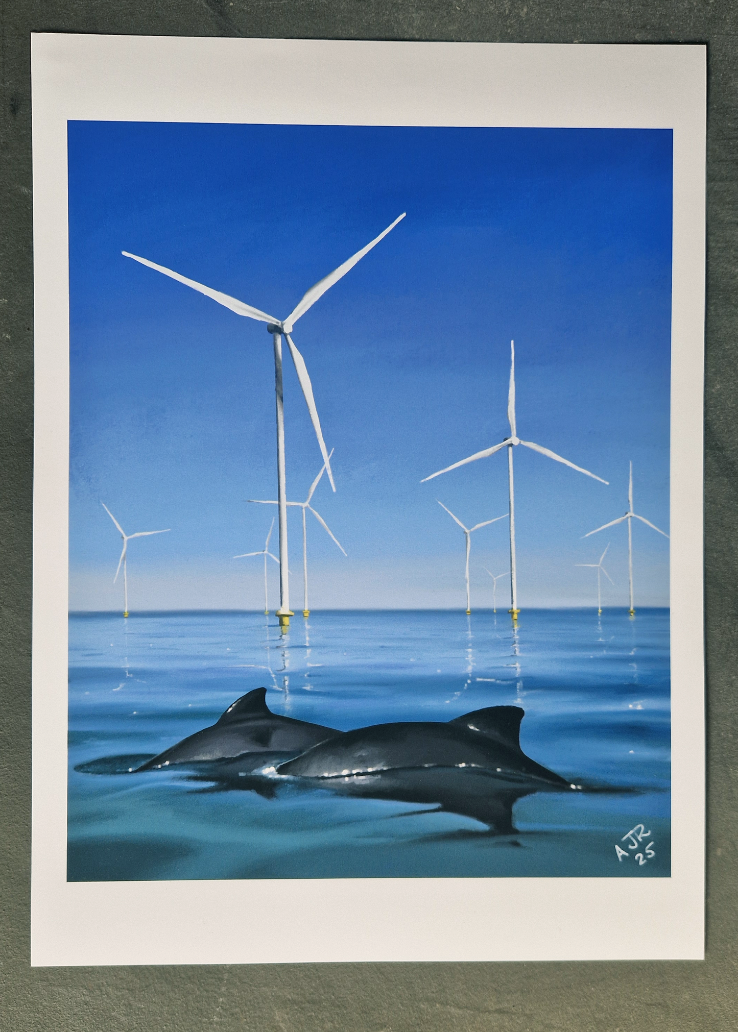 Harbour Porpoises and Turbines A4 Print Preorder